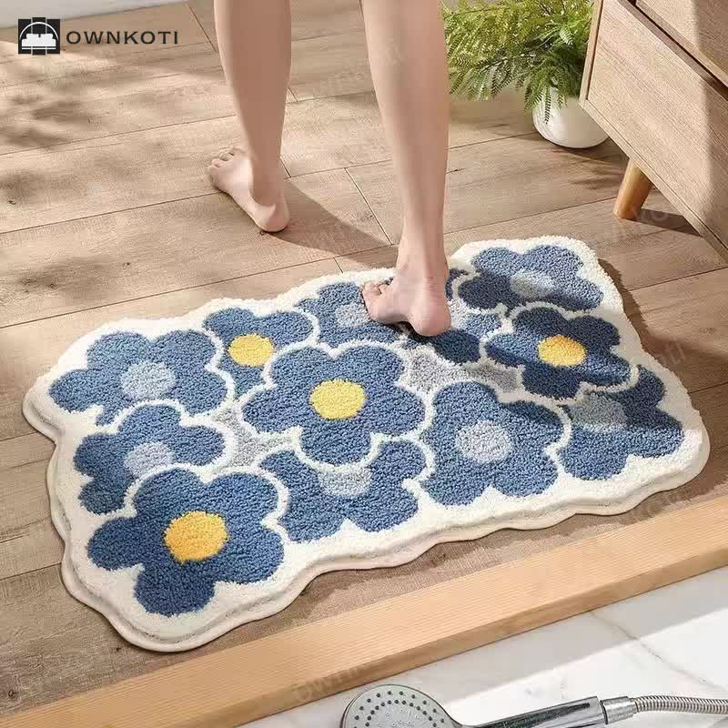 Plant Flower Cartoon Absorbent Floor Mat