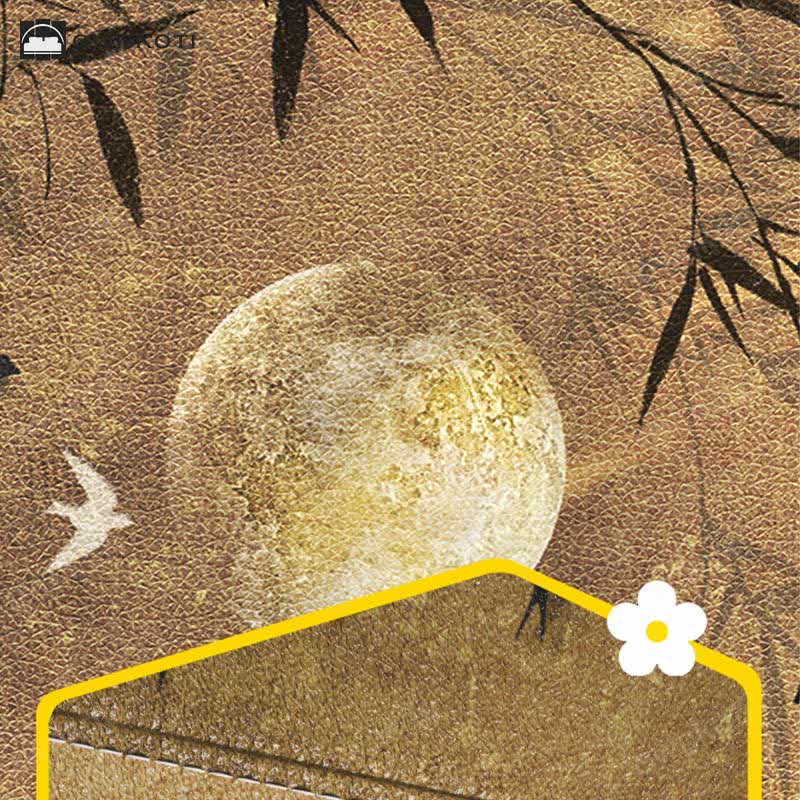 Vintage Bamboo Leather Durable Trash Can