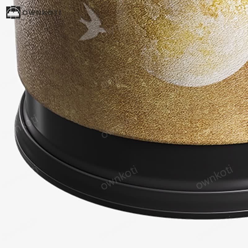 Vintage Bamboo Leather Durable Trash Can