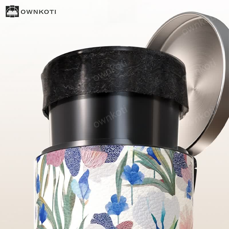 Vintage Pastoral Leather Large Capacity Trash Can