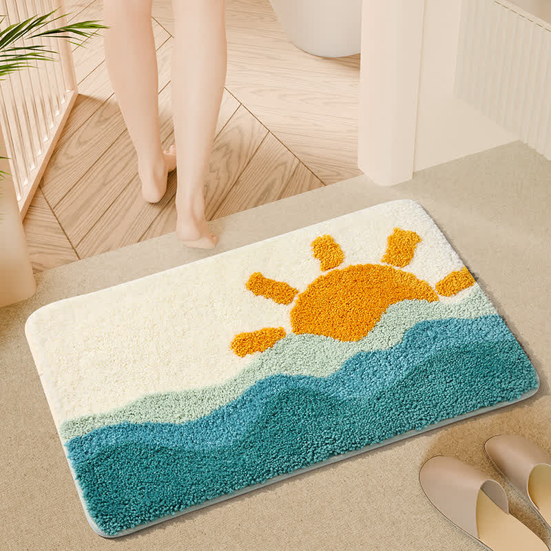 Cartoon Plant Water Absorbent Anti-Slip Floor Mat