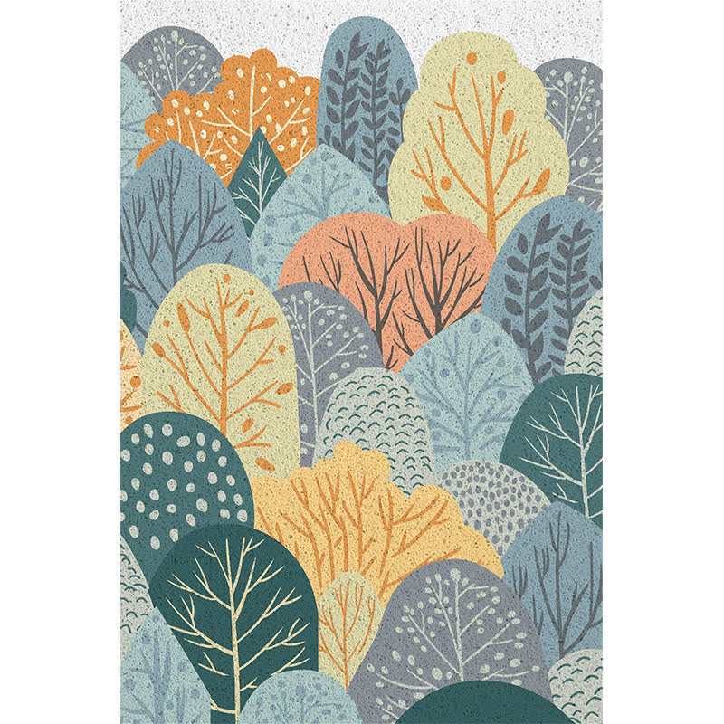 Cuttable Oil Painting Style Plant Leaf Floor Mat