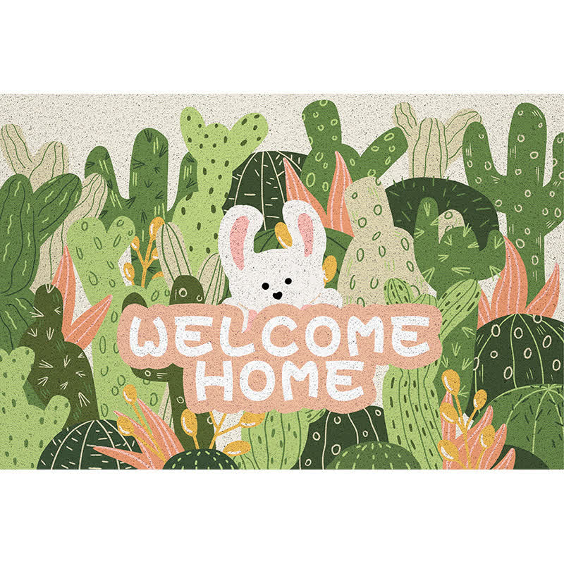 Cuttable Oil Painting Style Plant Leaf Floor Mat
