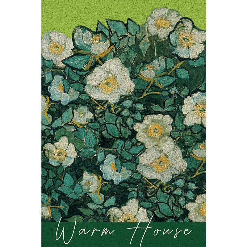 Cuttable Oil Painting Style Plant Leaf Floor Mat