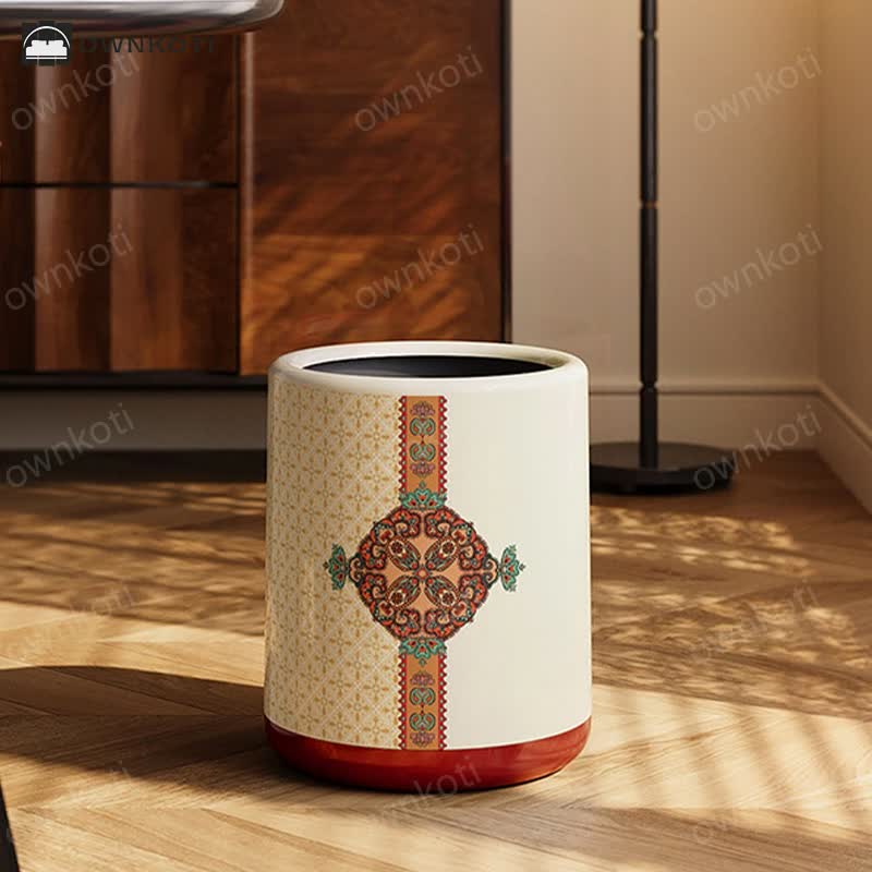 Moroccan Style Double Barrel Decorative Trash Bin