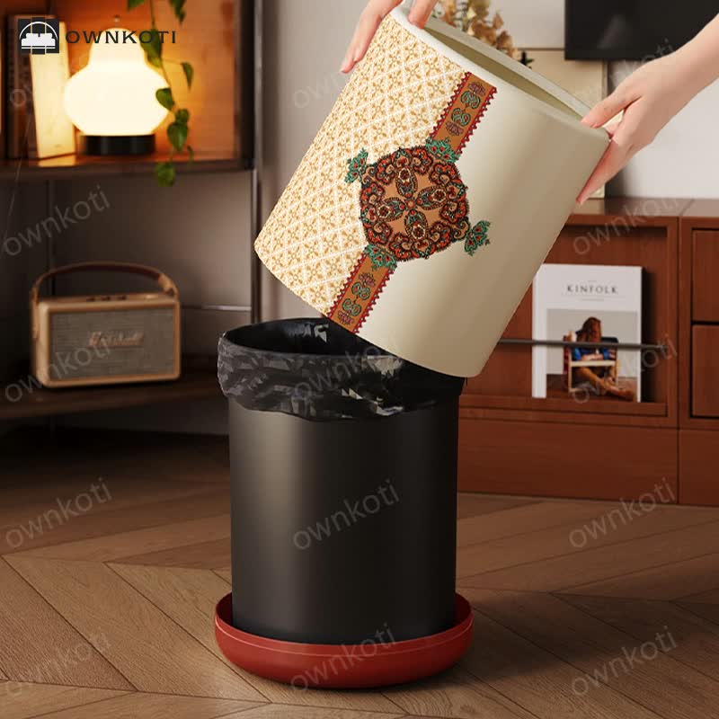 Moroccan Style Double Barrel Decorative Trash Bin