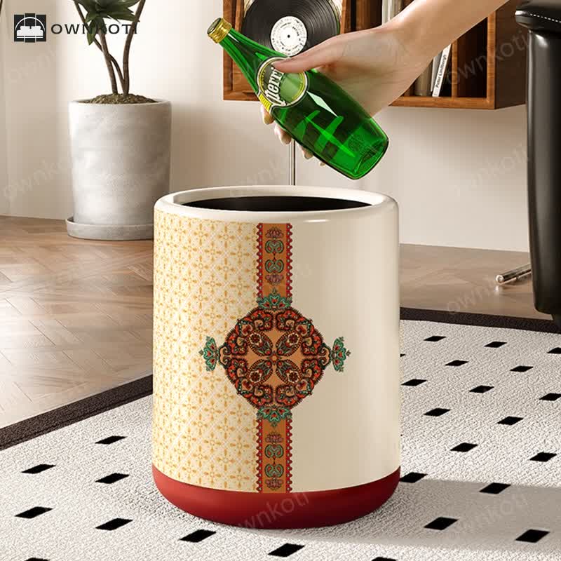 Moroccan Style Double Barrel Decorative Trash Bin