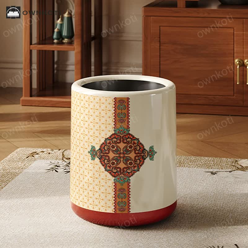 Moroccan Style Double Barrel Decorative Trash Bin