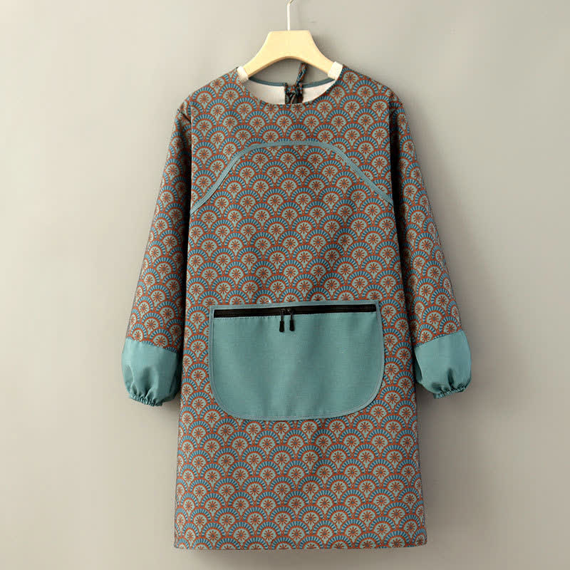 Vintage Long Sleeve Stain Resistant Canvas Kitchen Apron