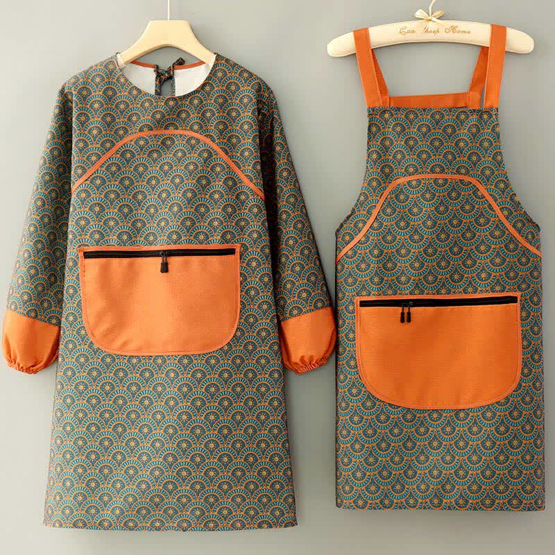 Vintage Long Sleeve Stain Resistant Canvas Kitchen Apron