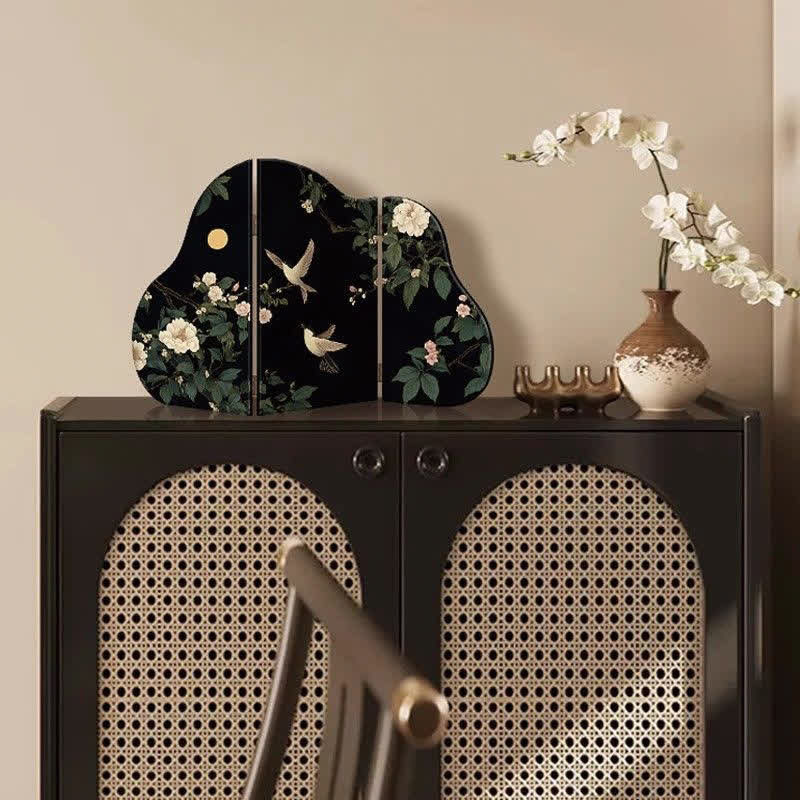 Floral Bird Foldable Screen Desktop Ornament