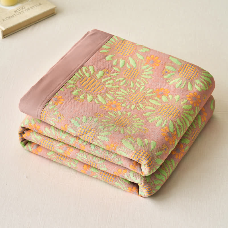 Reversible Yarn-dyed Daisy Cotton Gauze Quilt