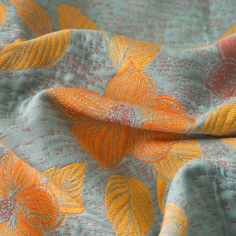 Yarn-dyed Refresh Floral Cotton Gauze Blanket