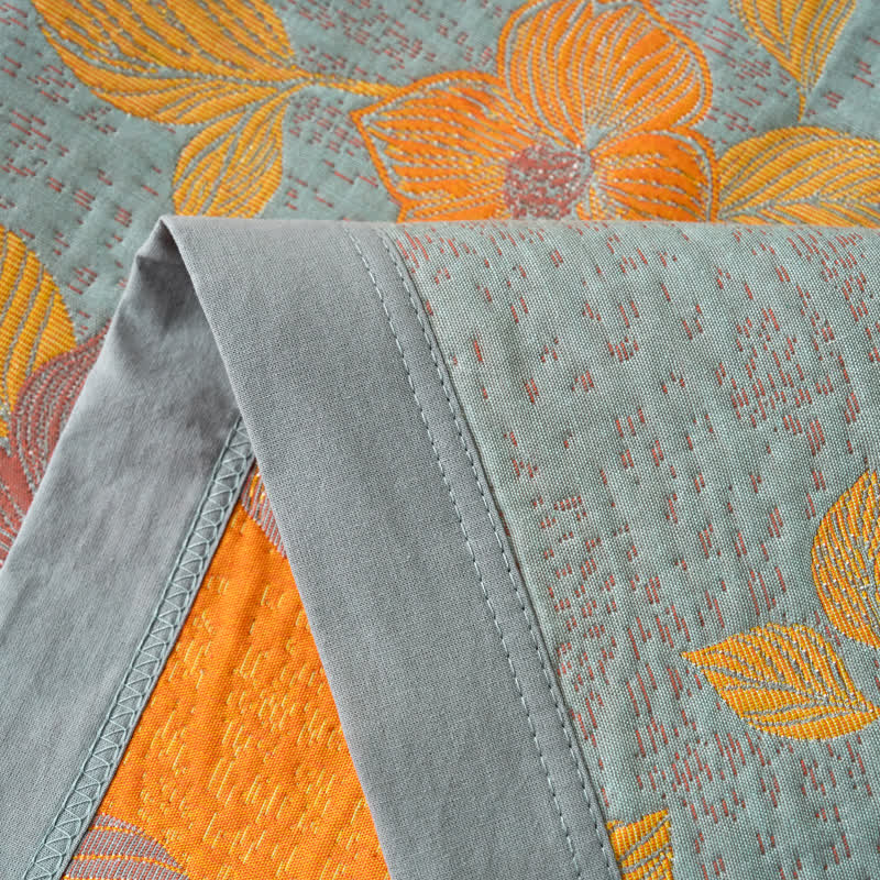 Yarn-dyed Refresh Floral Cotton Gauze Blanket