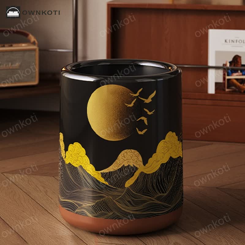 Rising Sun Double Barrel Decorative Trash Bin