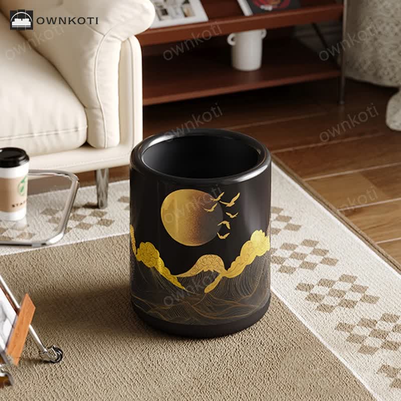 Rising Sun Double Barrel Decorative Trash Bin