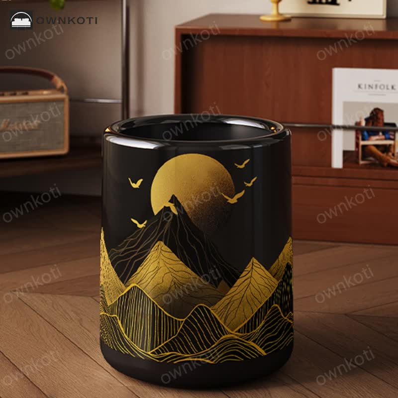 Rising Sun Double Barrel Decorative Trash Bin