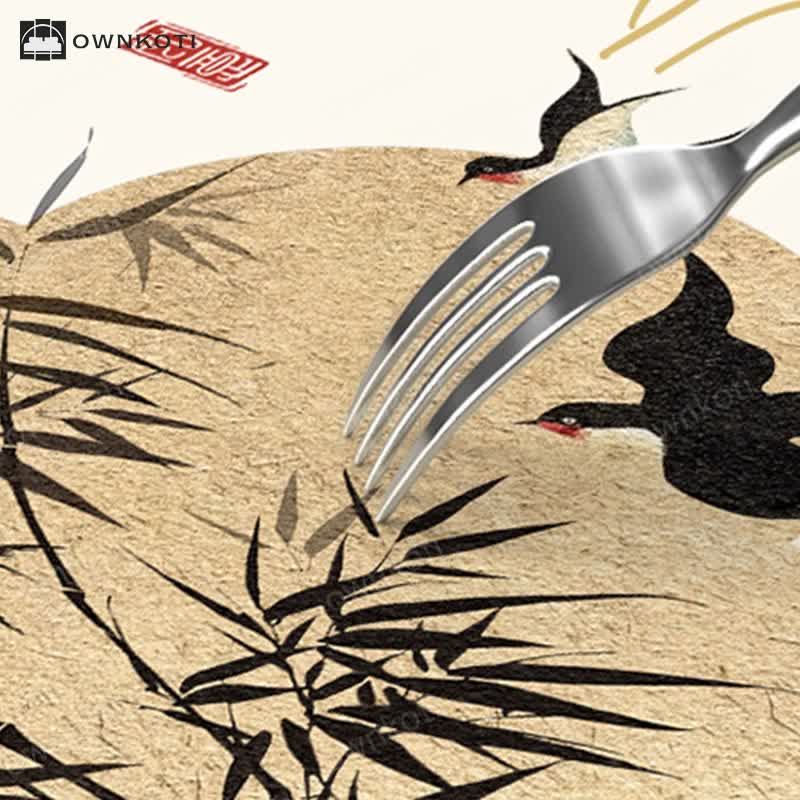 Floral Magpie Double Layer Trash Can