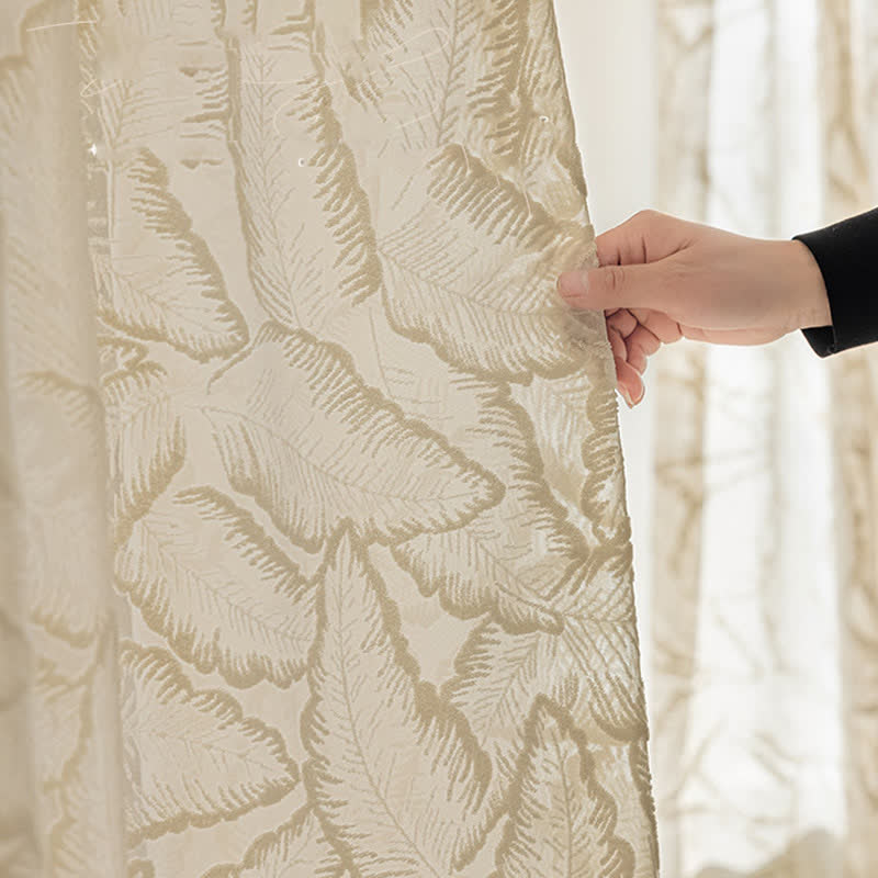 French Vintage Floral Leaf Sheer Gauze Curtain