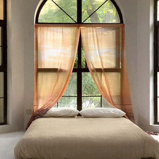 Orange Lake Sheer Gauze Chiffon Curtain