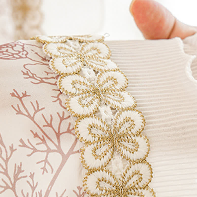 French Rustic Style Pinecone Ruffle Gauze Curtain
