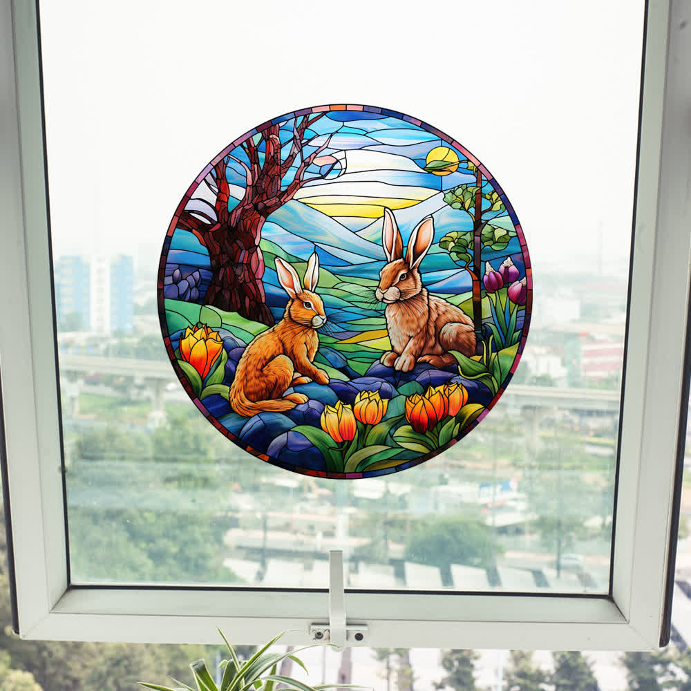 Easter Bunny Removable Static Window Sticker