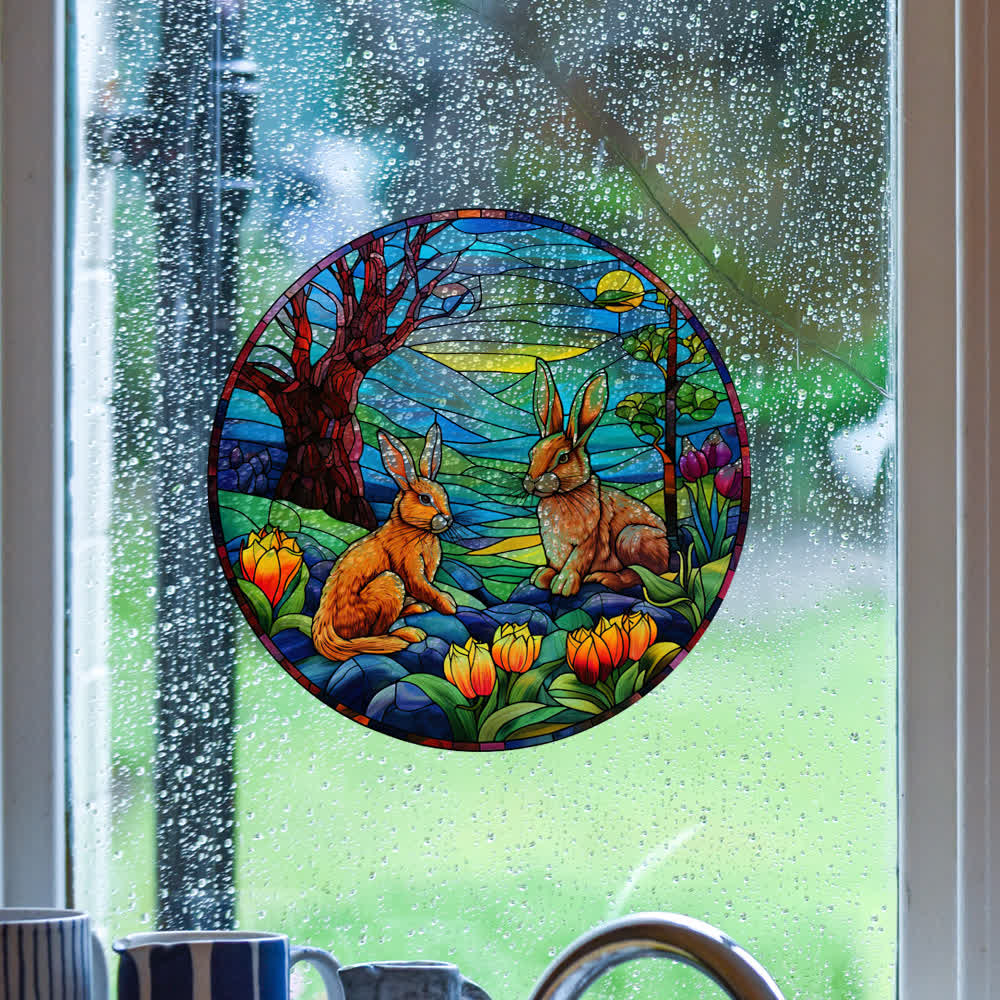 Easter Bunny Removable Static Window Sticker