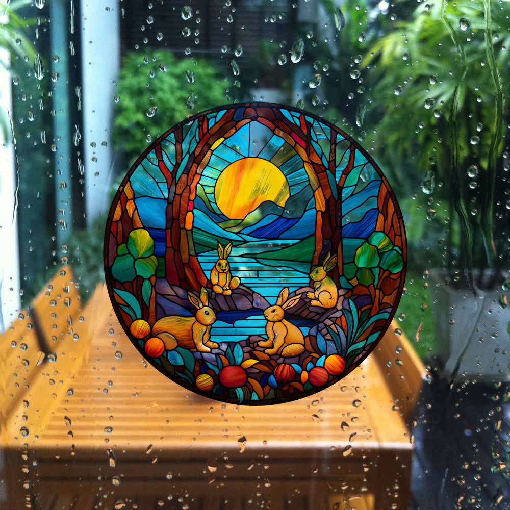 Easter Bunny Removable Static Window Sticker