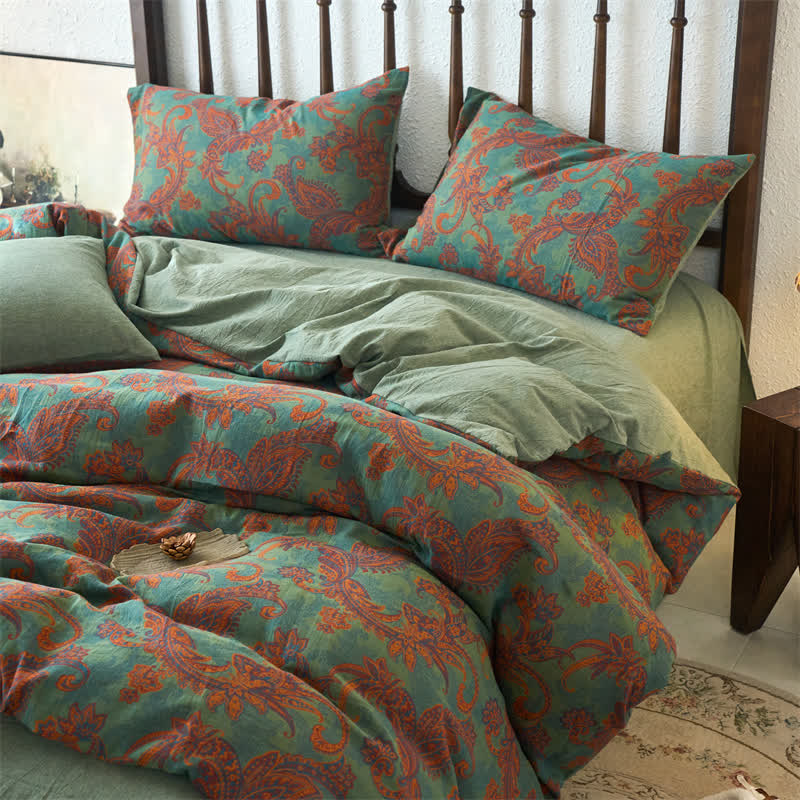 Vintage Paisley Gauze Duvet Cover Bedding Set (4PCS)
