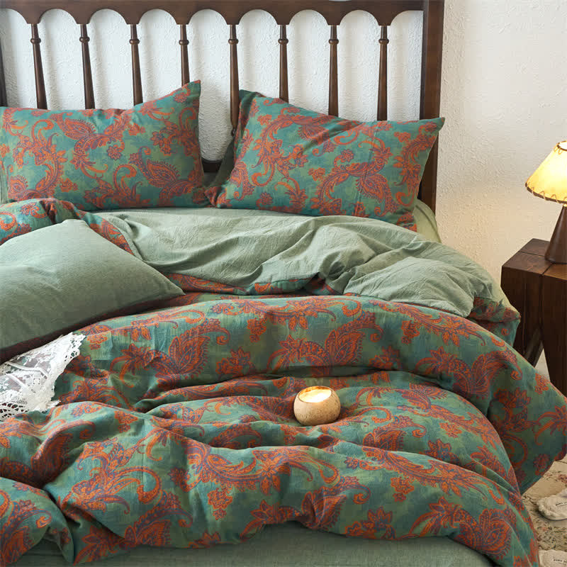 Vintage Paisley Gauze Duvet Cover Bedding Set (4PCS)