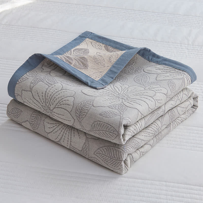 Breathable Floral Cotton Gauze Lightweight Quilt