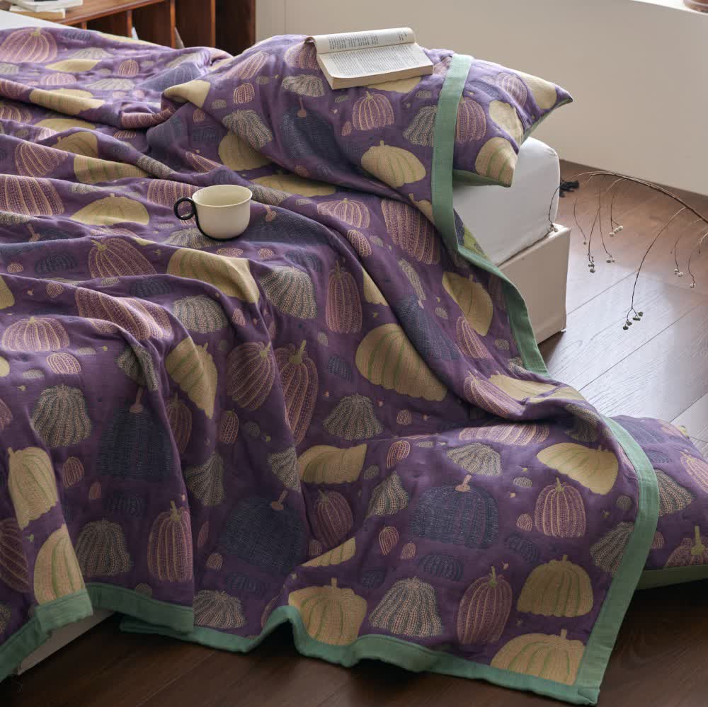 Three Layers Cotton Gauze Pumpkin Quilt