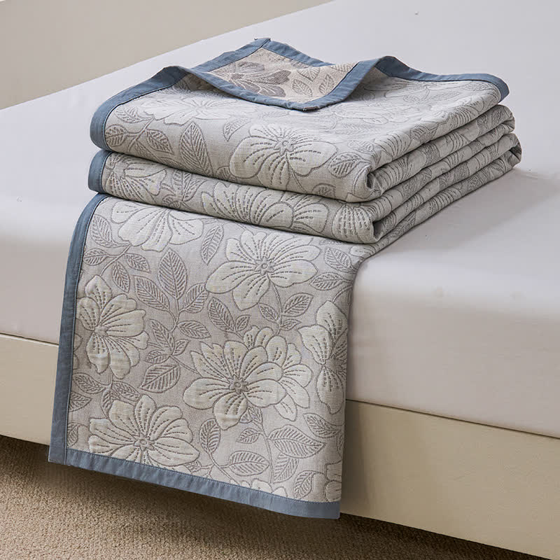 Breathable Floral Cotton Gauze Lightweight Quilt