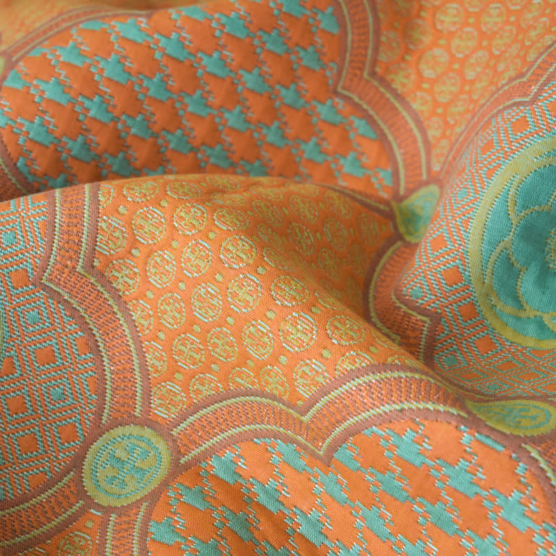 Reversible Vintage Cotton Gauze Jacquard Blanket