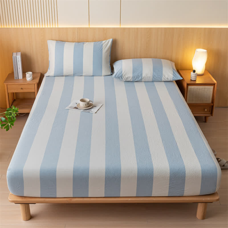 Pure Cotton Simple Striped Fitted Sheet
