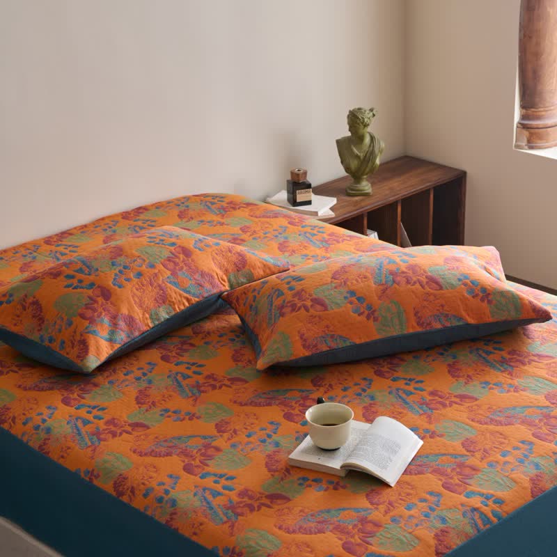 Yarn-dyed Jacquard Cotton Gauze Breathable Fitted Sheet