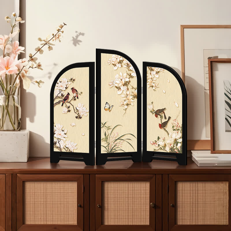 Foldable Floral Bird Decorative Desktop Ornament