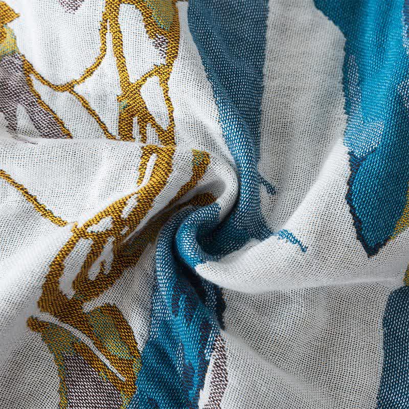Cotton Gauze Jacquard Peacock Comfy Quilt