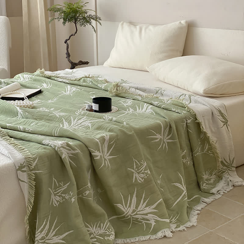 Bamboo Reversible Cotton Gauze Sofa Blanket