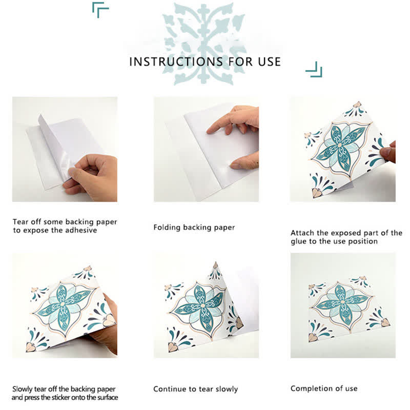 Moroccan Style DIY Peel & Stick Wall Tile Stickers