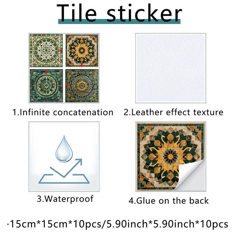 Moroccan Style DIY Peel & Stick Wall Tile Stickers
