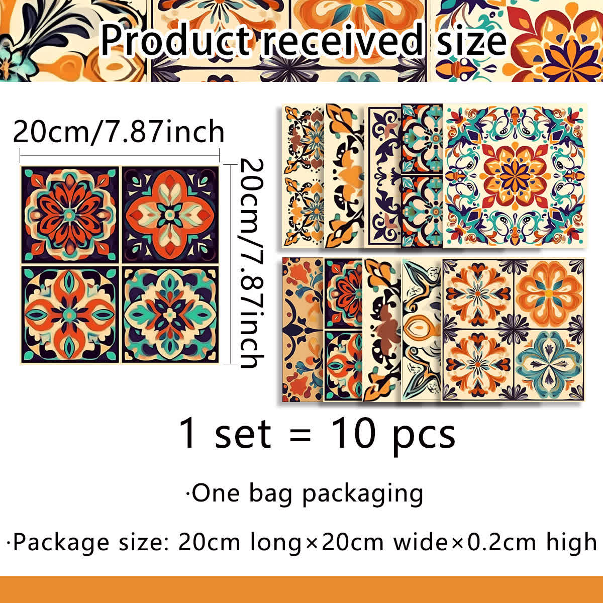 Moroccan Waterproof PVC Wall Tile Stickers