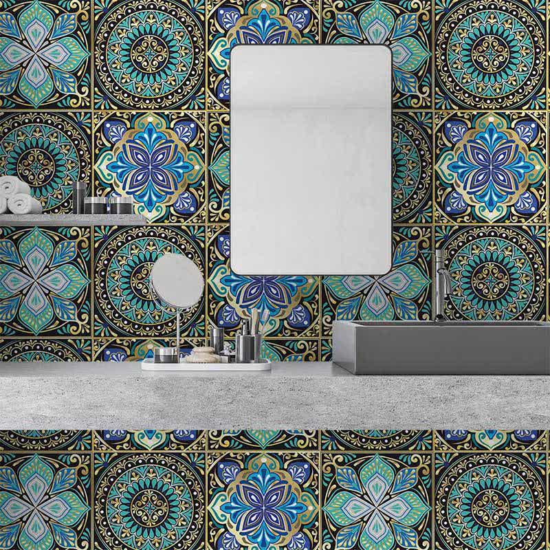 Mandala Style Waterproof Backsplash Tile Decals