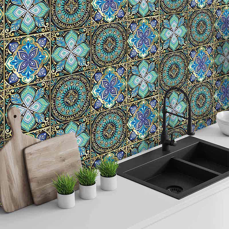 Mandala Style Waterproof Backsplash Tile Decals