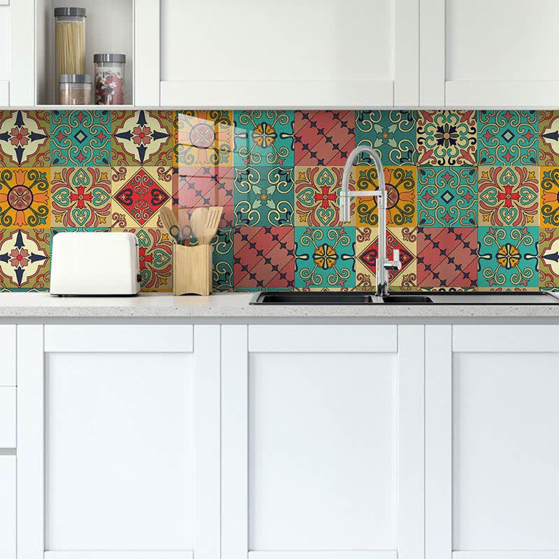 Colorful Moroccan Removable Backsplash Tile Sticker
