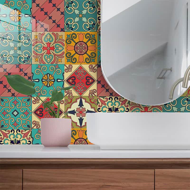 Colorful Moroccan Removable Backsplash Tile Sticker