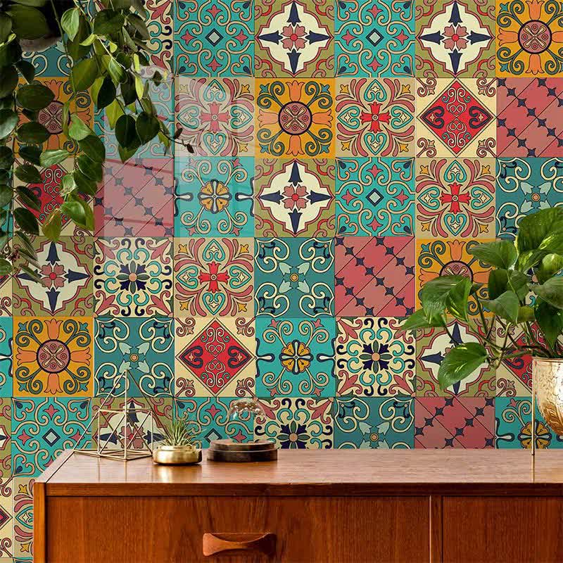 Colorful Moroccan Removable Backsplash Tile Sticker