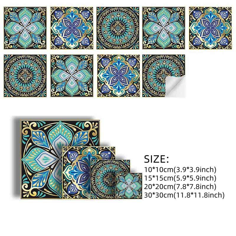 Mandala Style Waterproof Backsplash Tile Decals
