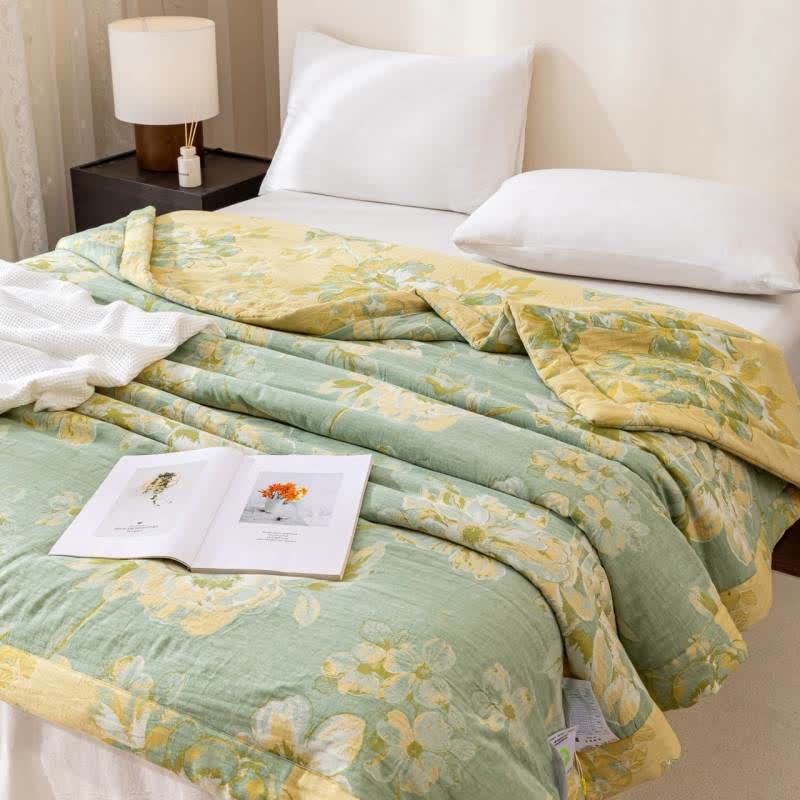 Yarn-dyed Cotton Gauze Jacquard Floral Quilt