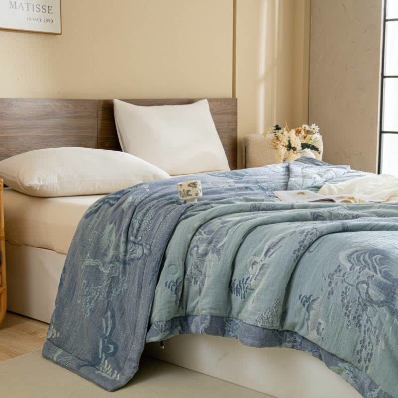 Landscape Double Layer Cotton Gauze Breathable Quilt